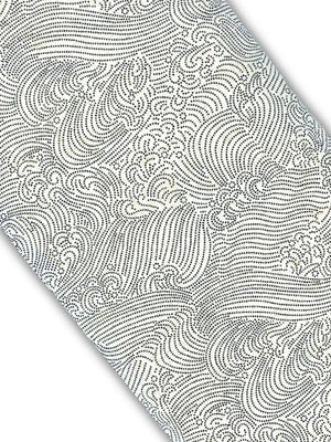 Fabric detail of Japanese white wave pattern for hitachi magic wand storage bag. Fits wand vibrator or other adult toys