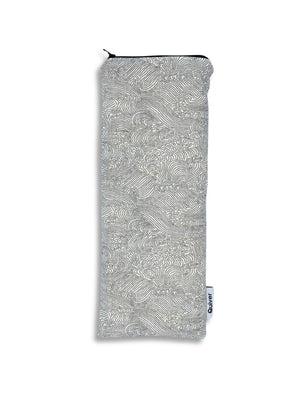 Adult toy storage bag in Japanese white wave fabric. Fits hitachi magic wand or wand vibrator, power cord and accessory.