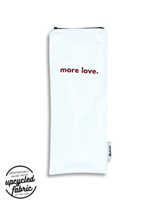 Original Magic Wand storage bag. Fits hitachi wand, wand massagers and other sex toys.  White denim with More Love in red