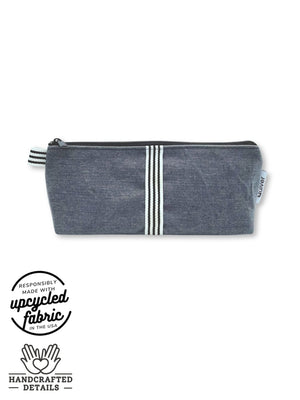 Vibrator Storage Pouch in Denim and Ribbon in dark gray by Quiver.Love, discreet storage for adult toy and more