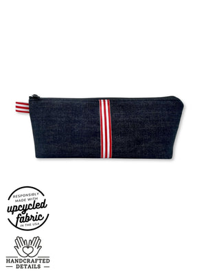 Adult Toy Storage Pouch in dark navy denim by Quiver.Love, discreet storage for sex toys and more